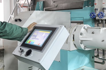 Touch screen used in an industrial or factory environment