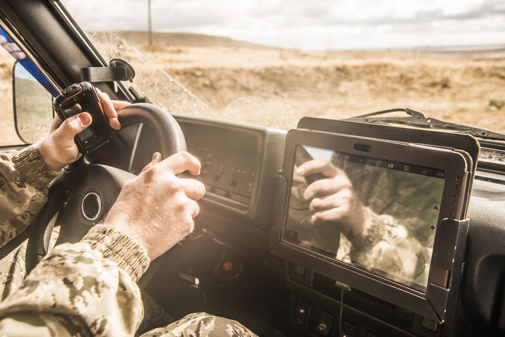 Touch screen used in a military vehicle